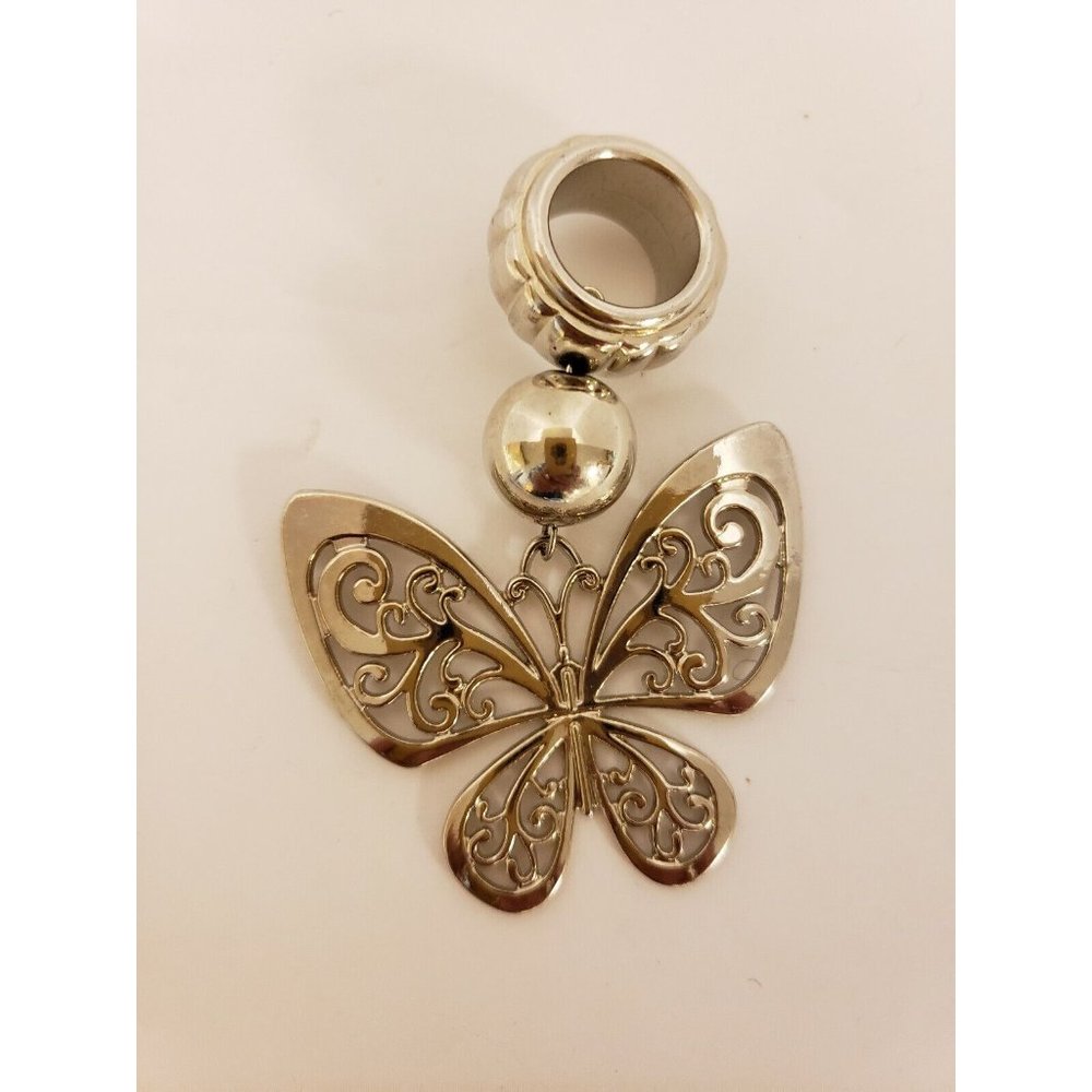 Jewelry Scarf Ring Silver-tone Filigree butterfly  (J78)